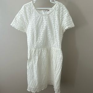 Free People White Lace Short Sleeve Dress